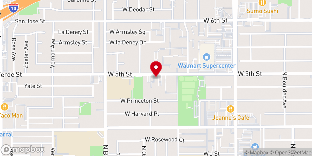 Map showing location of Sunrise Church - Upland Campus