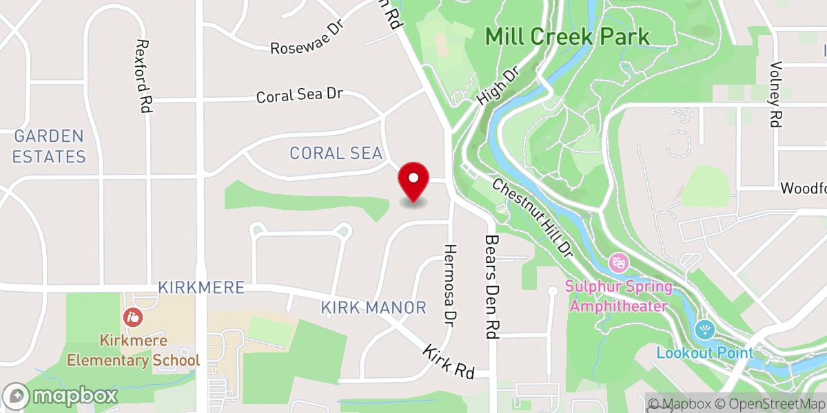 Map showing location of New Vision Baptist Church