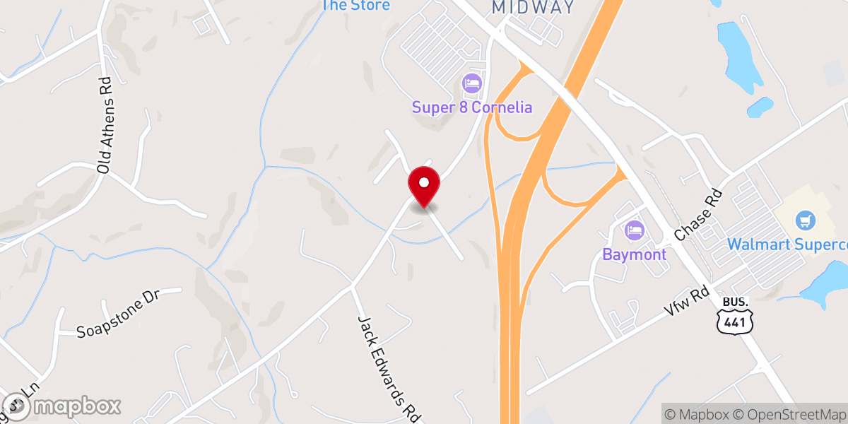 Map showing location of Revive Church
