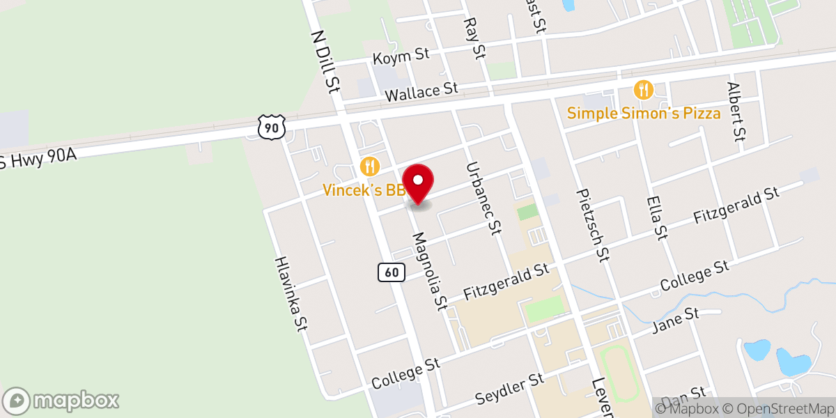 Map showing location of Holy Cross Catholic Church