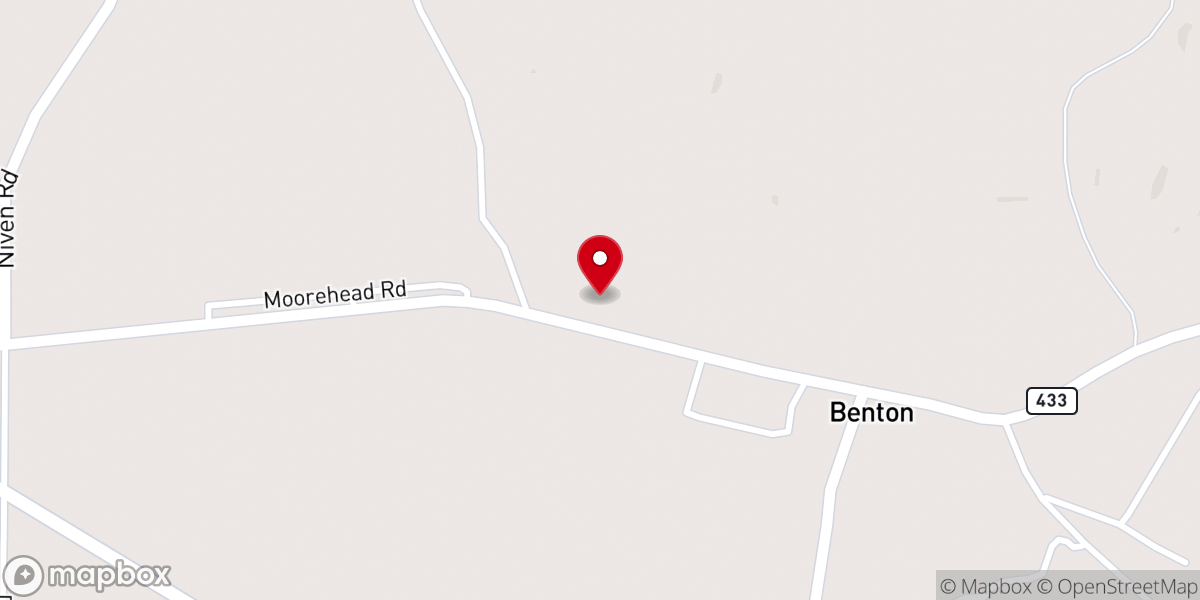 Map showing location of Benton Baptist Church