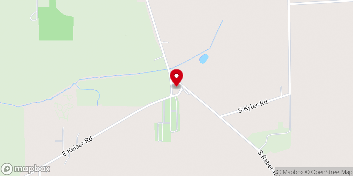 Map showing location of Oak Grove Church of God