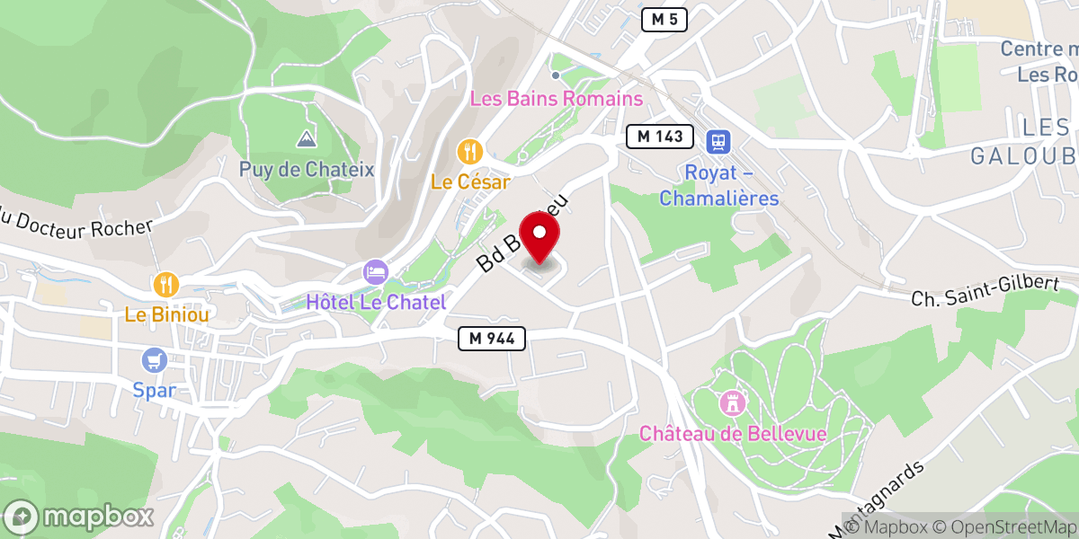 Map showing location of Christ Church Clermont-Ferrand