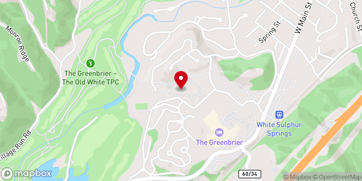 Map showing location of The Greenbrier Chapel
