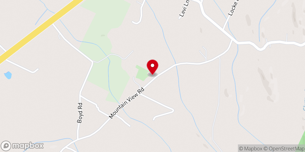 Map showing location of Mountain View Baptist Church