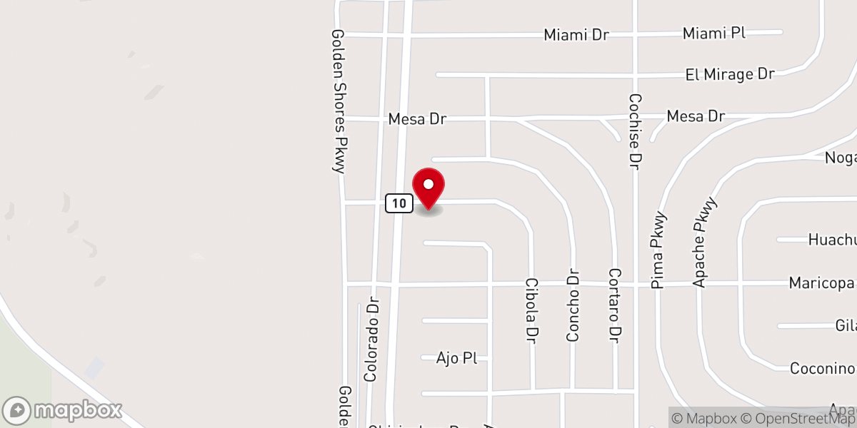 Map showing location of Golden Shores Community Baptist Church