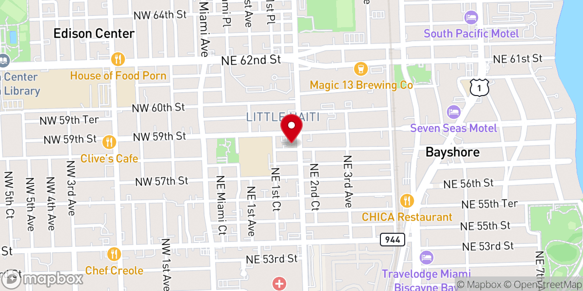 Map showing location of First Interdenominational Church