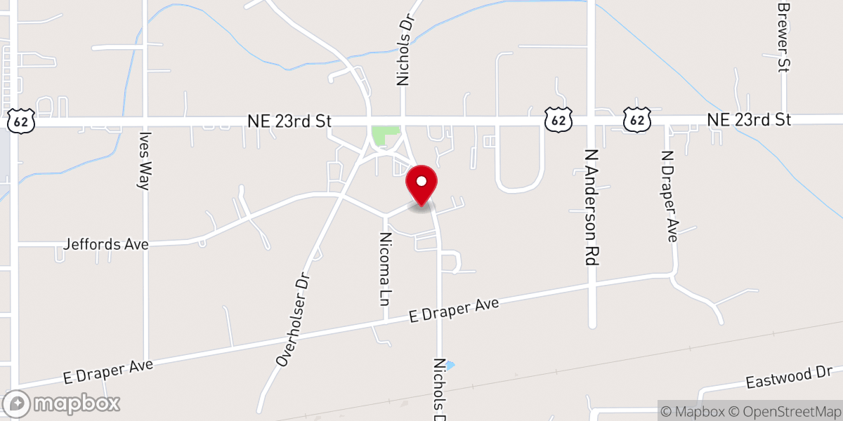 Map showing location of Nicoma Park First Baptist Church