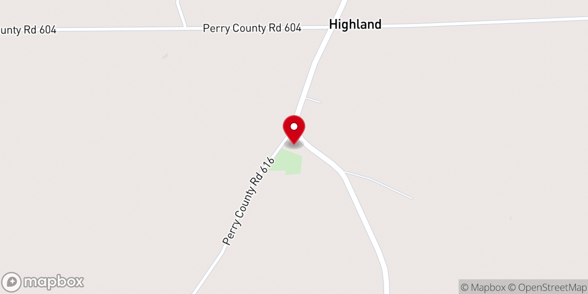 Map showing location of St. Joseph Catholic Church - Highland
