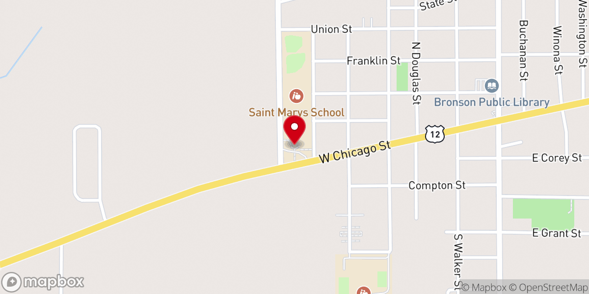 Map showing location of St Mary's Catholic Church