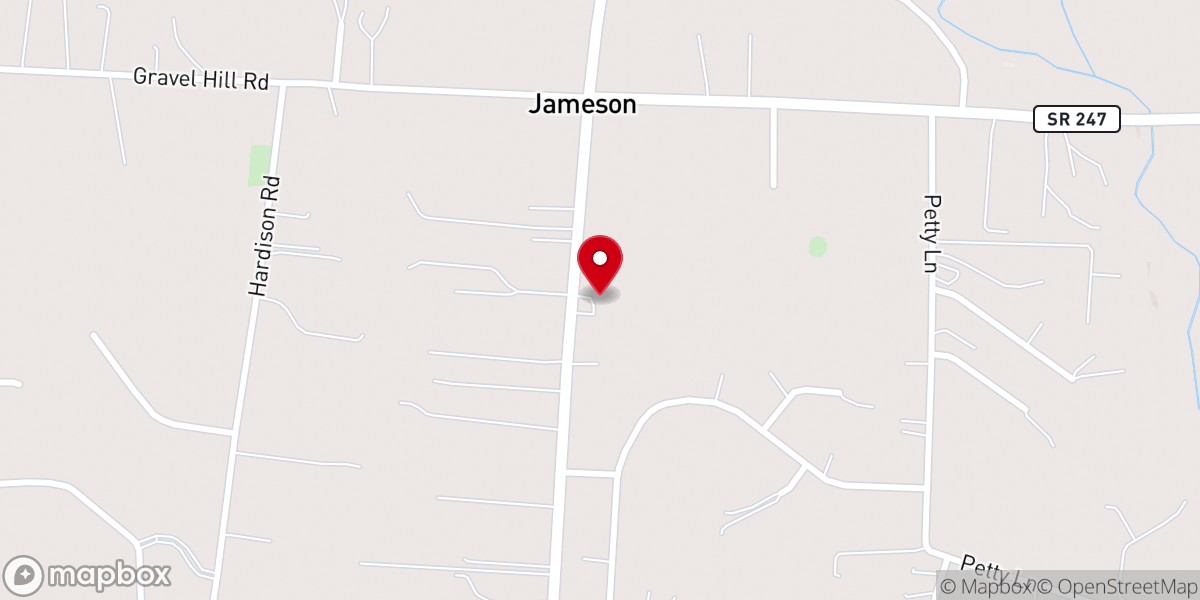 Map showing location of Beech Grove Church of Christ