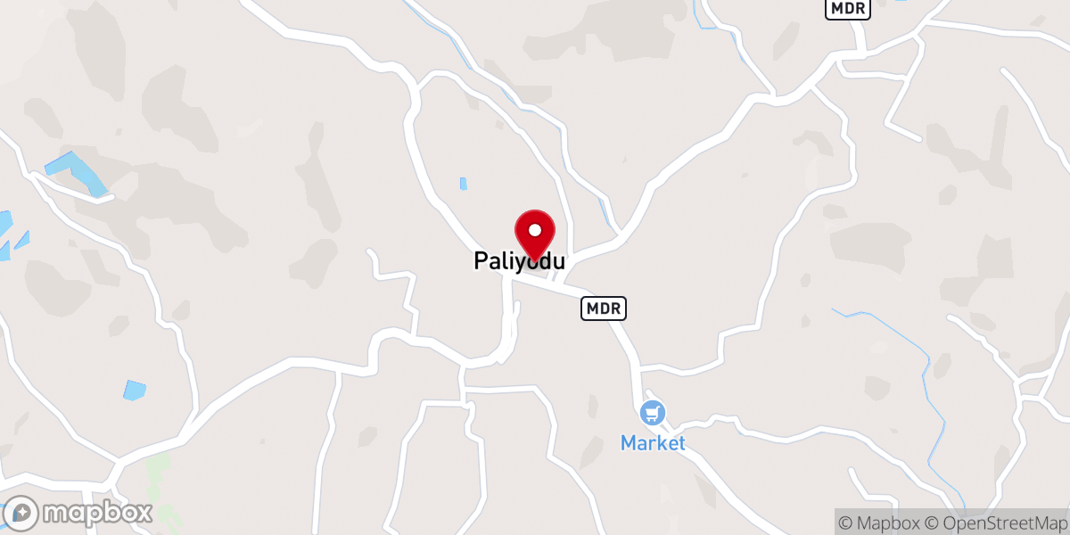 Map showing location of St. Joseph's Church, Paliyode