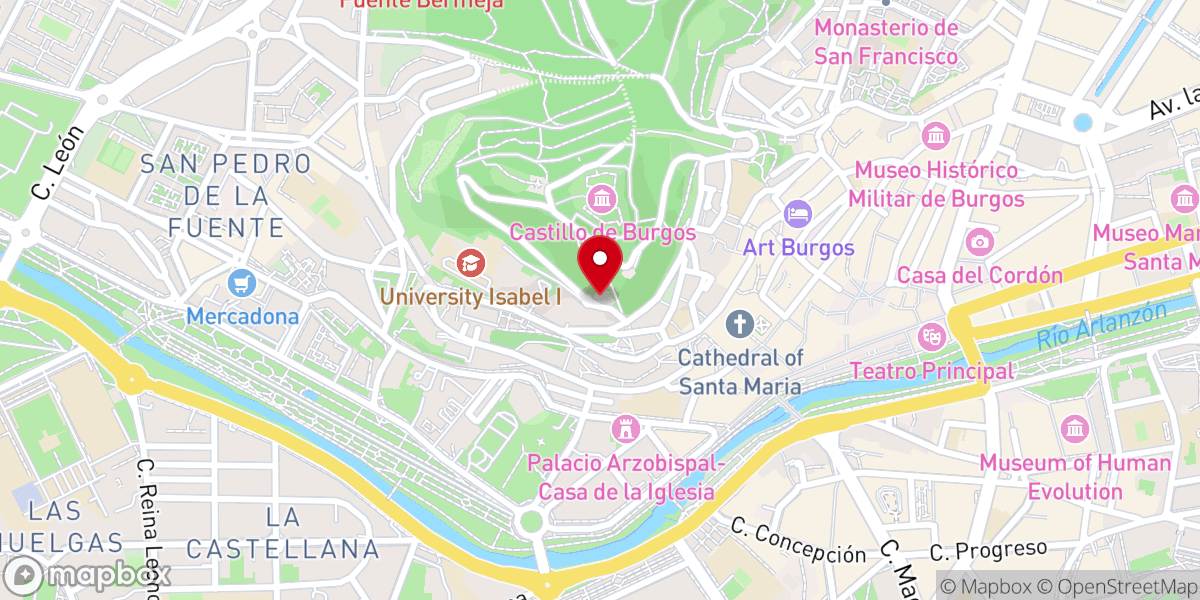Map showing location of Iglesia de San Román (restos arqueológicos)