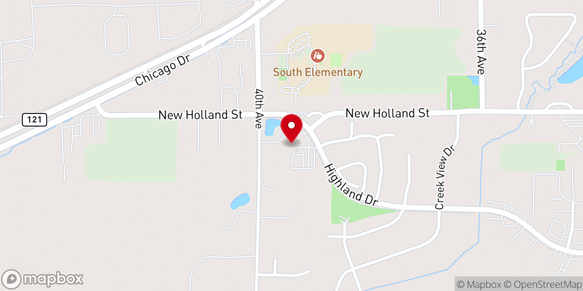Map showing location of Hudsonville Reformed Church (PCA)