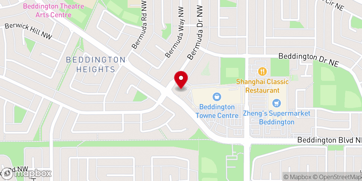 Map showing location of Beddington Pentecostal Church