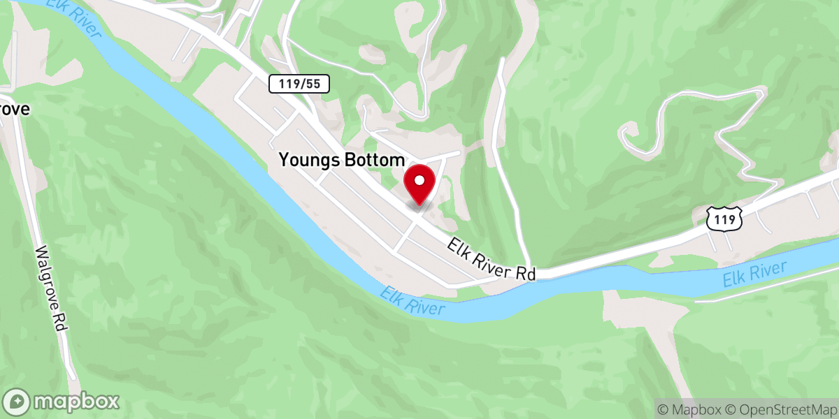 Map showing location of Sand Run Gospel Tabernacle