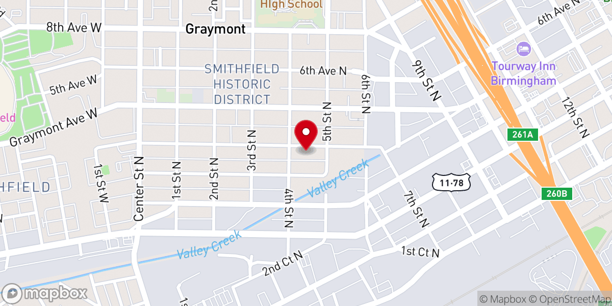 Map showing location of Fourth Terrace Baptist Church