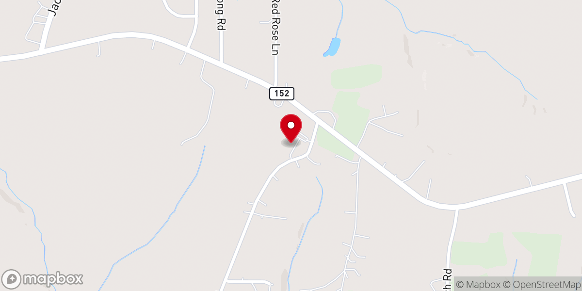 Map showing location of West Corinth Baptist Church