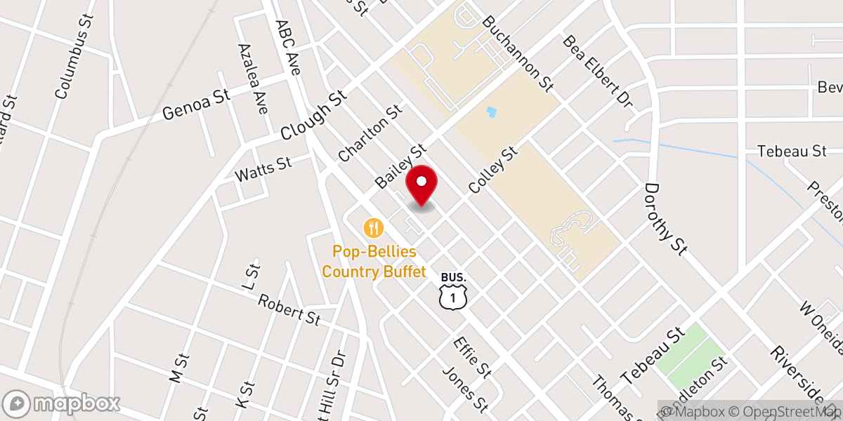 Map showing location of Saint Pauls Baptist Church