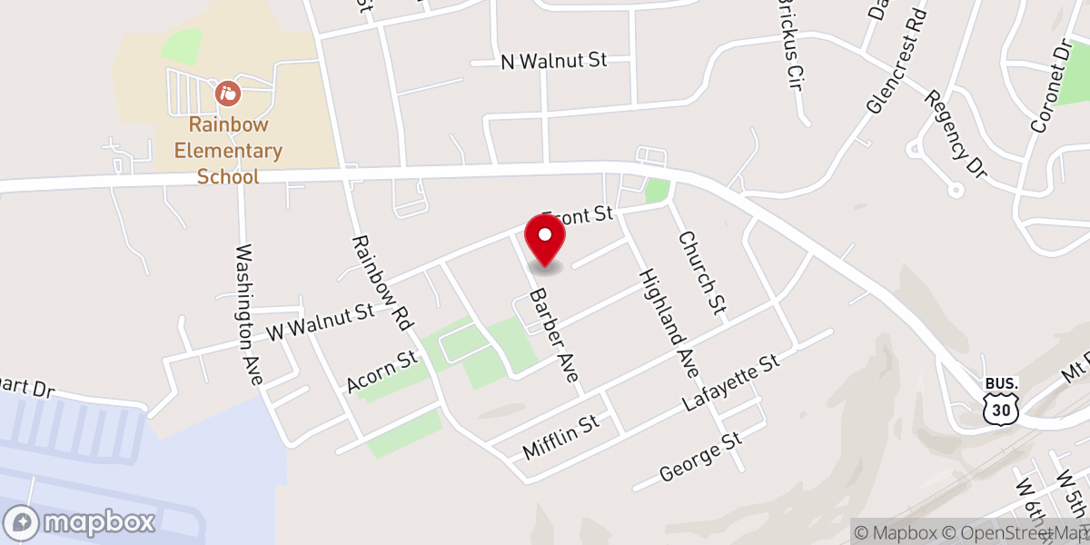 Map showing location of First Baptist Church of Passtown