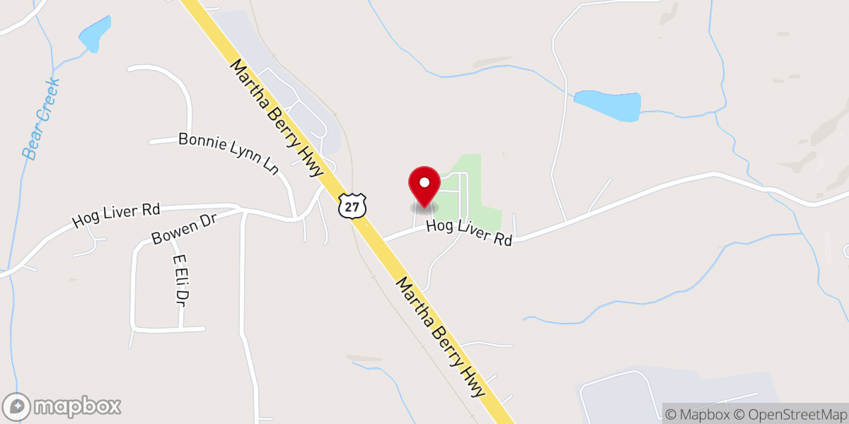 Map showing location of Pleasant View Baptist Church