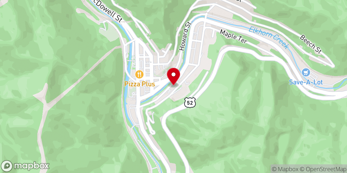 Map showing location of St. Peter Catholic Church