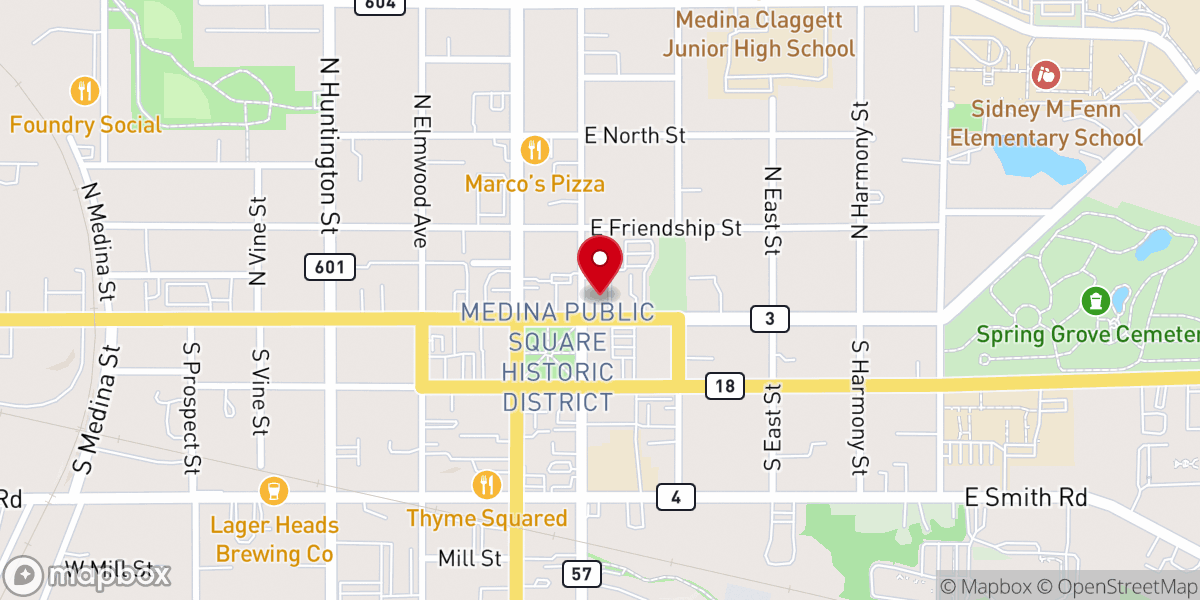 Map showing location of United Church of Christ