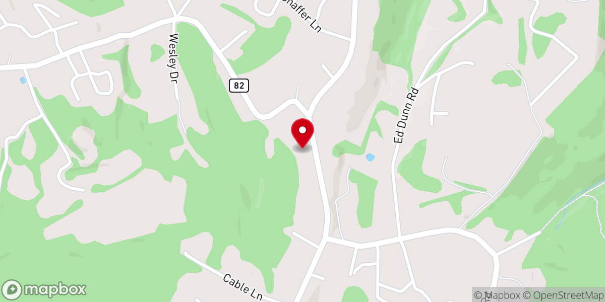 Map showing location of Tyrone United Methodist Church