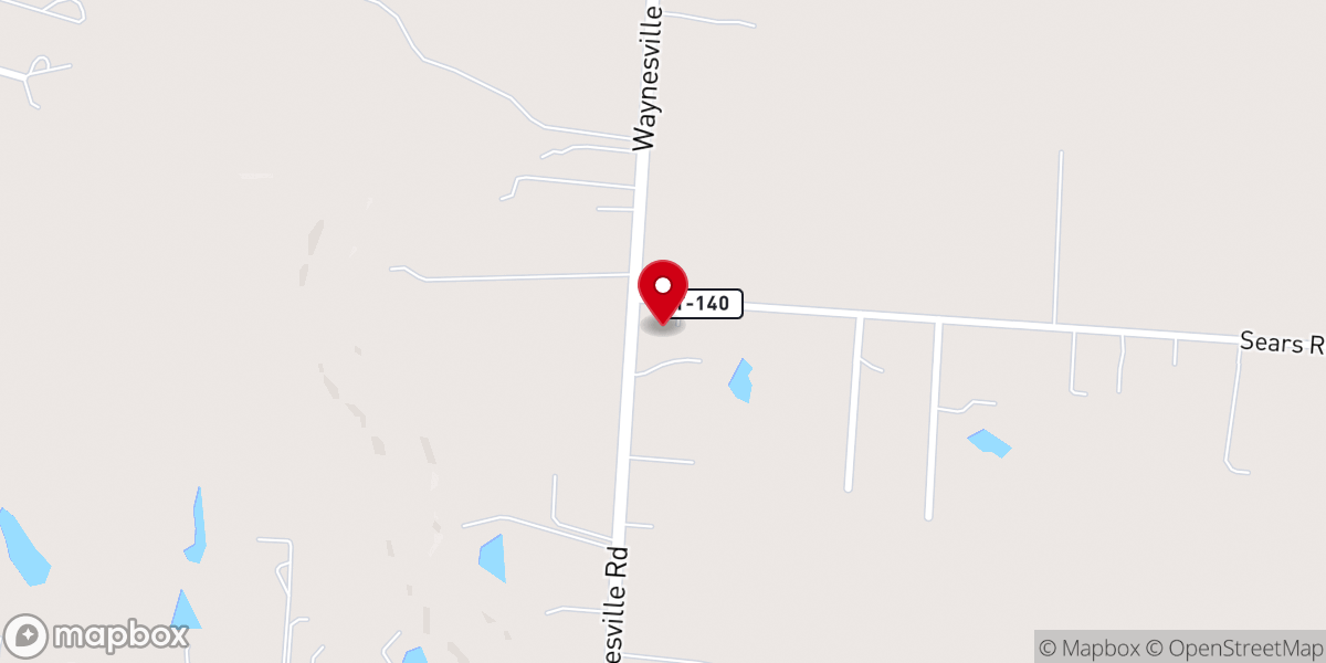 Map showing location of Philadelphia Baptist Church