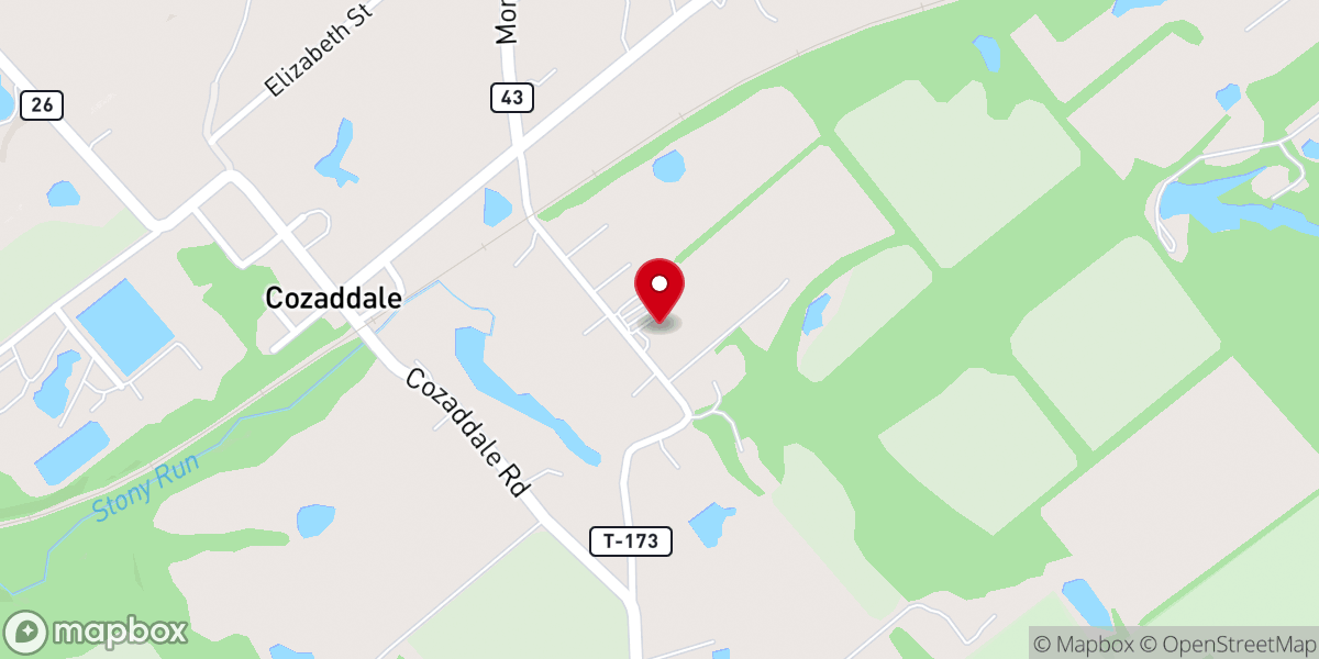 Map showing location of Cozaddale Baptist Temple
