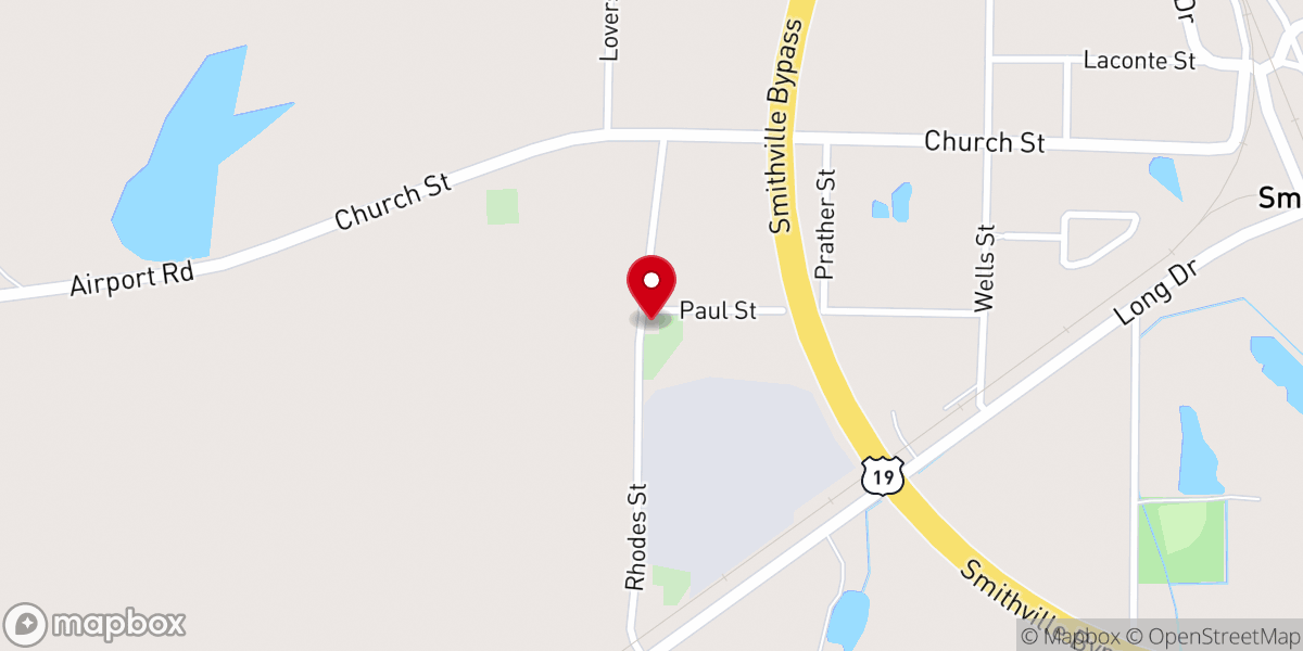 Map showing location of Green Grove Baptist Church