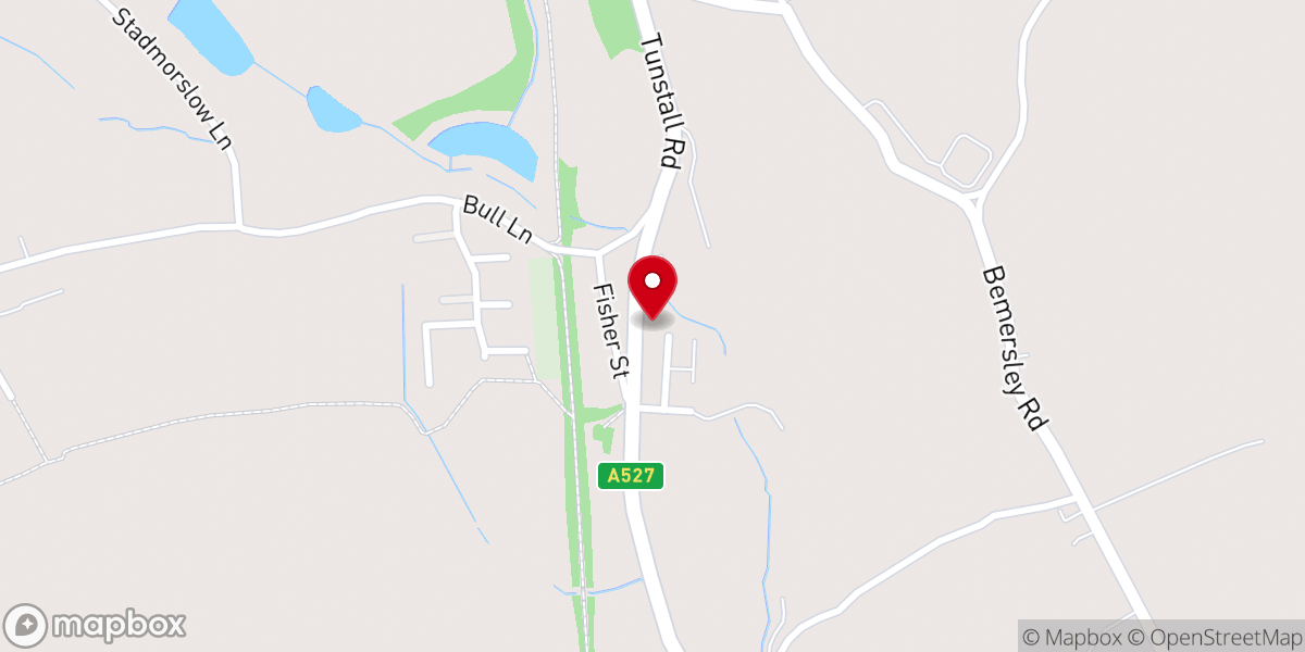 Map showing location of Brindley Ford Methodist Church