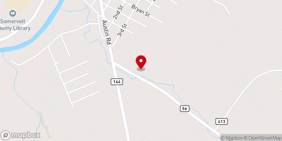 Map showing location of Primera Iglesia Bautista Glen Rose