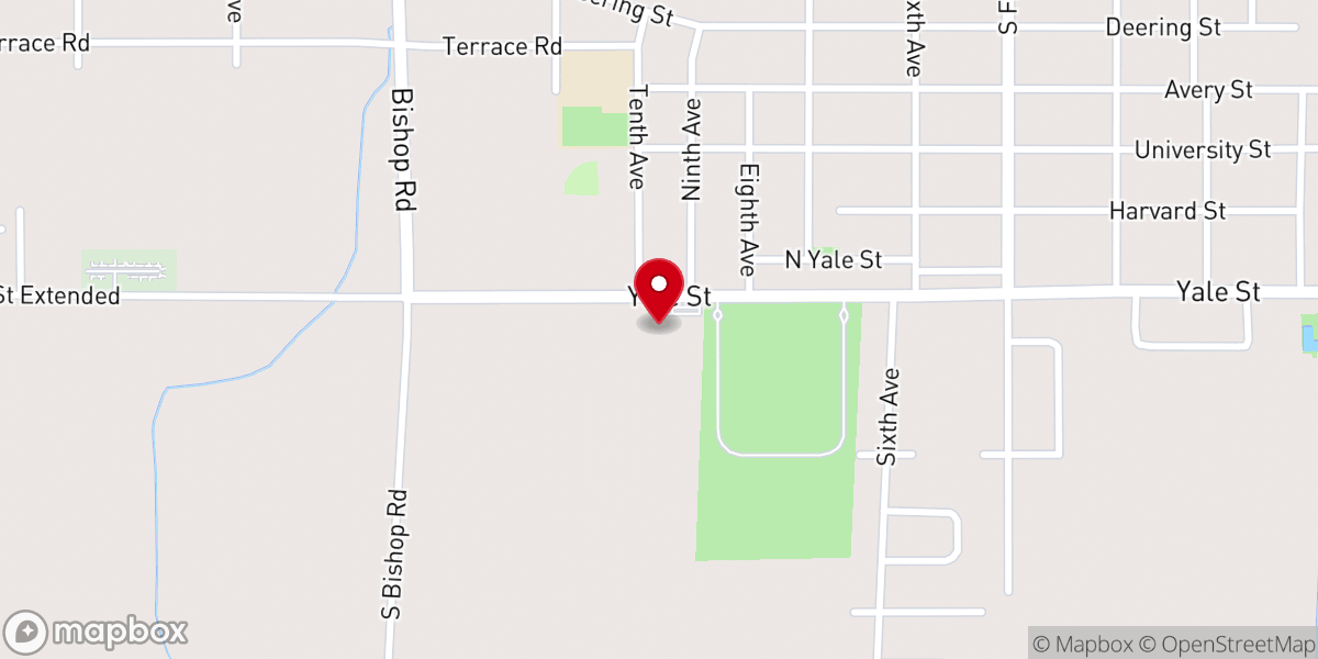Map showing location of First Assembly of God