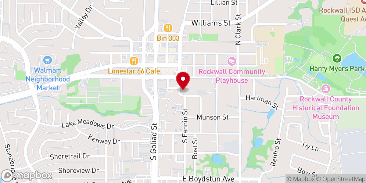 Map showing location of Divine Peace Church Rockwall