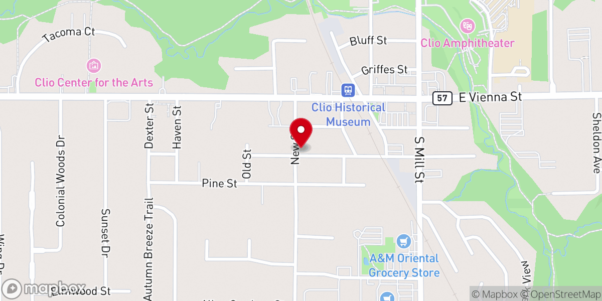 Map showing location of Clio Church of Christ