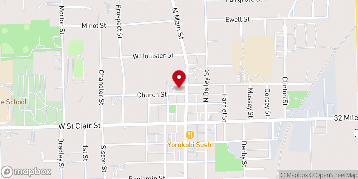 Map showing location of The Abbey on Main