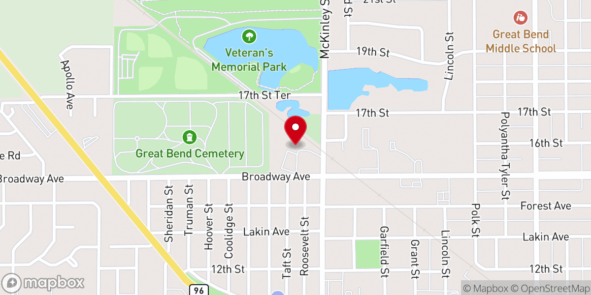 Map showing location of Holy Family Catholic Parish Center