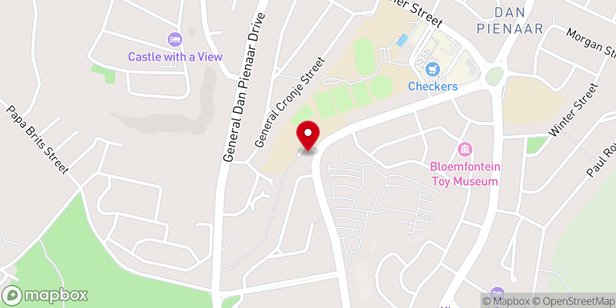 Map showing location of Shofar Christian Church - Bloemfontein