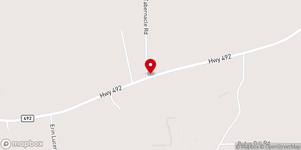 Map showing location of Evans Tabernacle