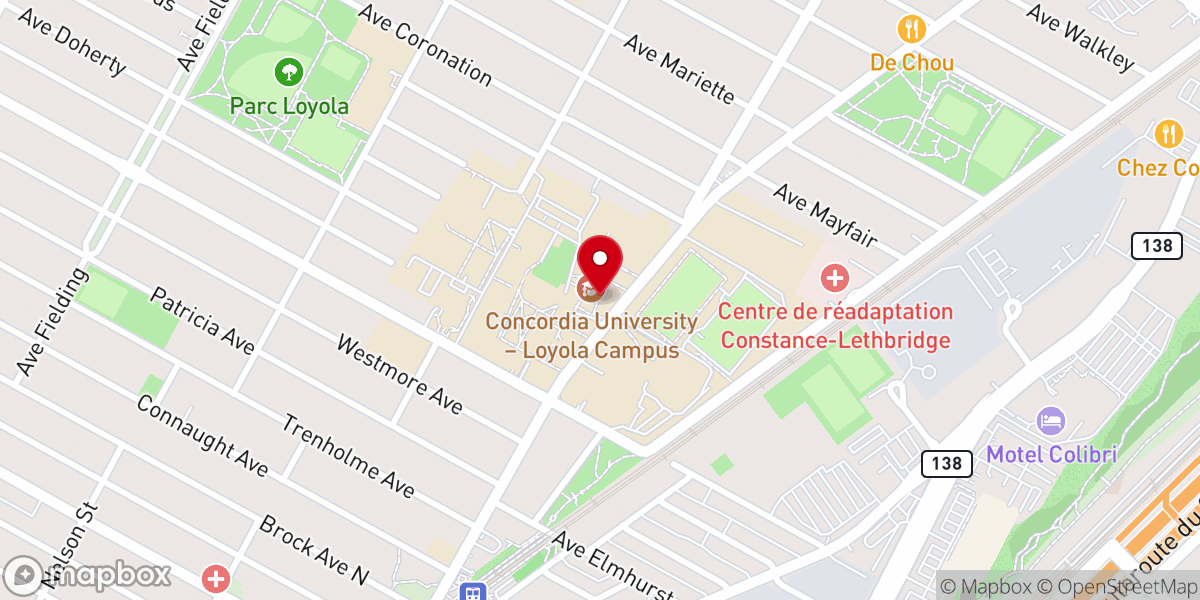 Map showing location of Loyola Chapel