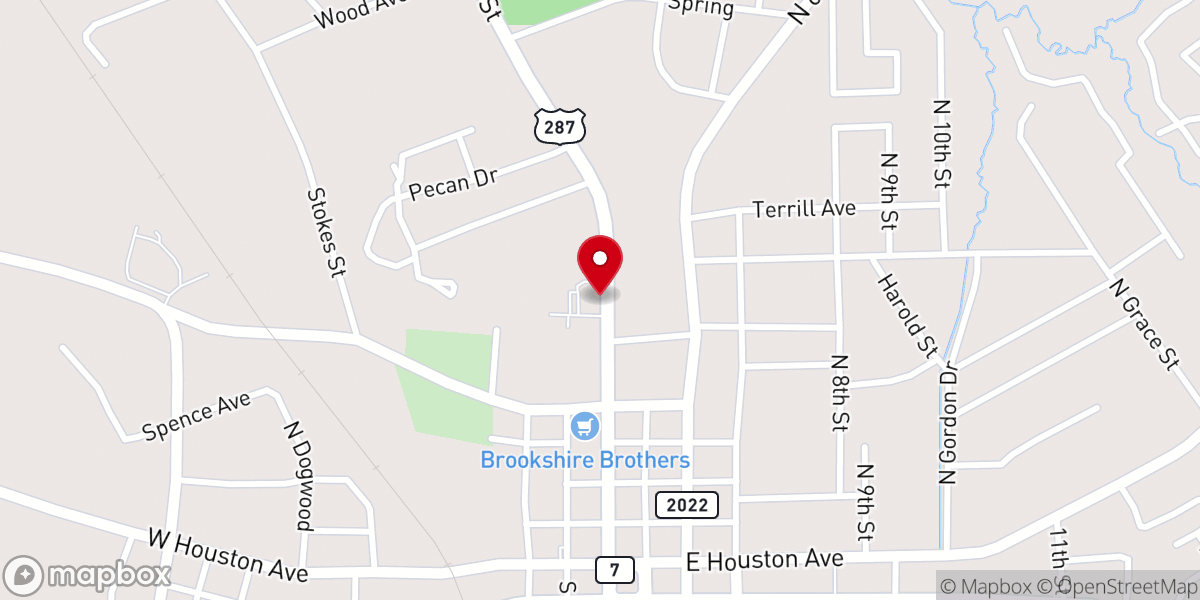 Map showing location of St Francis of the Tejas Catholic Church