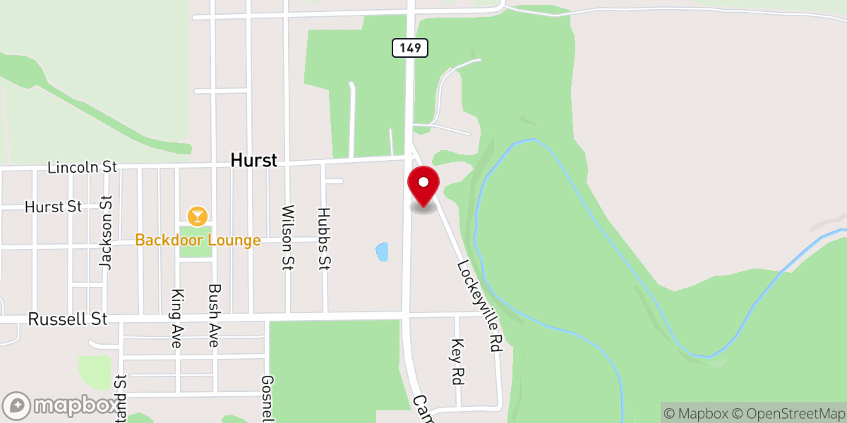 Map showing location of Crossroads Tabernacle