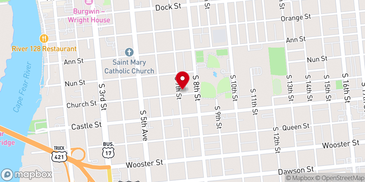 Map showing location of Saint Luke African Methodist Episcopal Zion Church