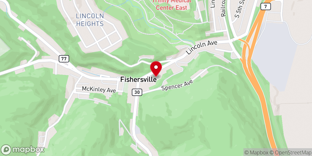 Map showing location of Finley Church