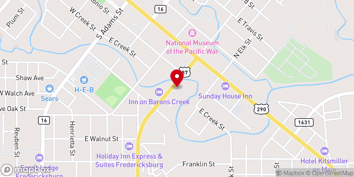 Map showing location of Fredericksburg Rotary Club