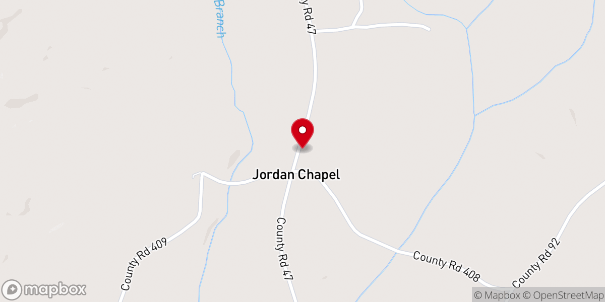 Map showing location of Jordan Chapel