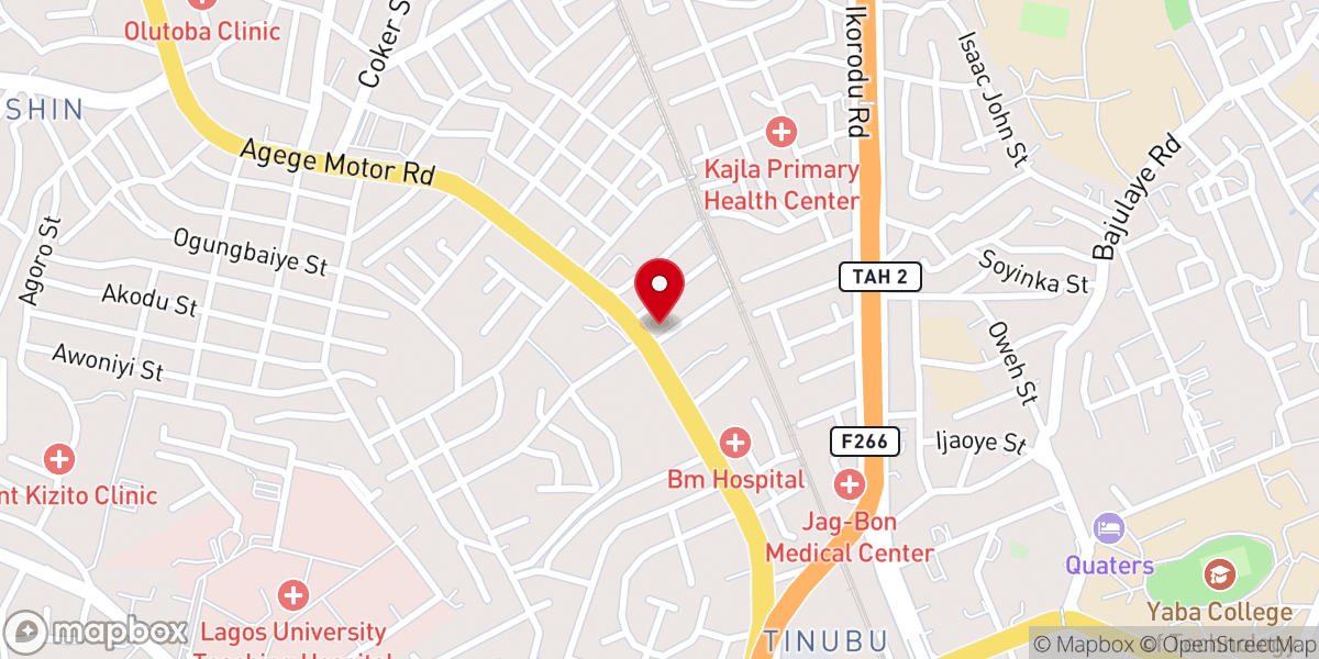 Map showing location of RCCG The Landmark Church Mushin (Afternoon Church)