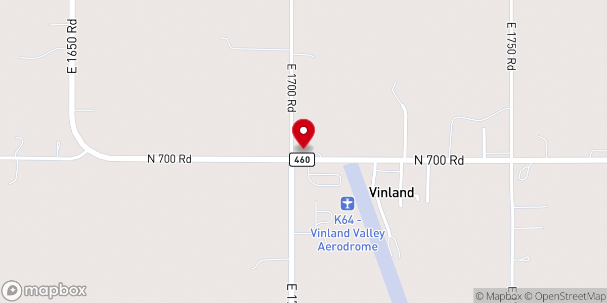 Map showing location of Church of Christ of Vinland