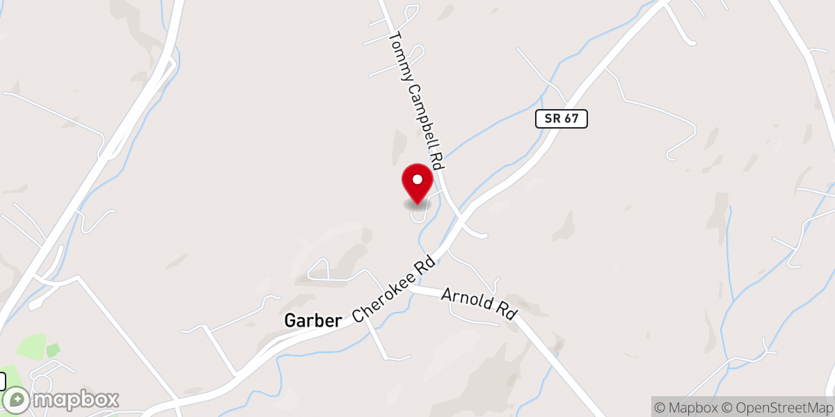 Map showing location of Bethel Church of Christ